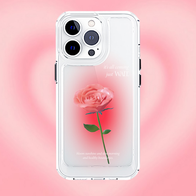 블링블링케이스 로즈레터링 그라데이션 베이직 투명 젤리케이스