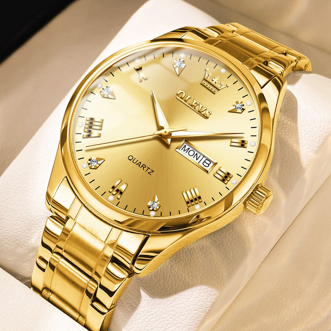 OLEVS 남성 시계 석영 럭셔리 명품 방수 야광 패션 메탈