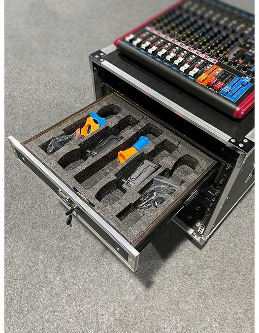 무선 마이크 랙케이스 음향 보관함 콘솔 가방 휴대용, 2U 서랍 흰색 알루미늄(48x36x9 높이), 2U 서랍 백색 알루미늄 48x36x9cm