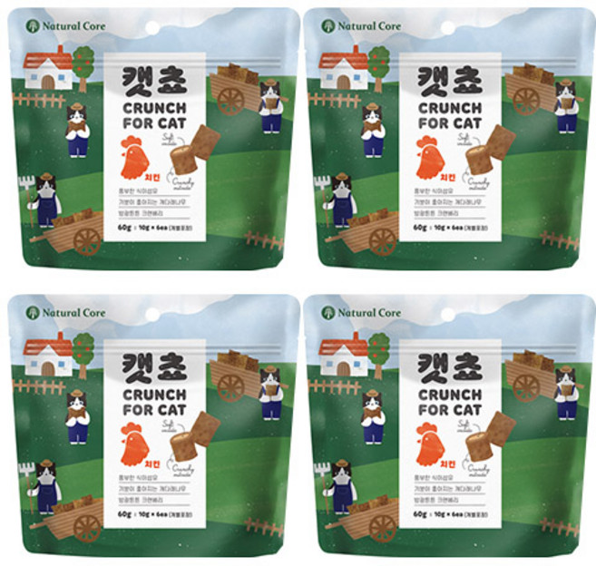 네츄럴코어 캣쵸 4종 60g 겉은바삭 속은촉촉, 4개