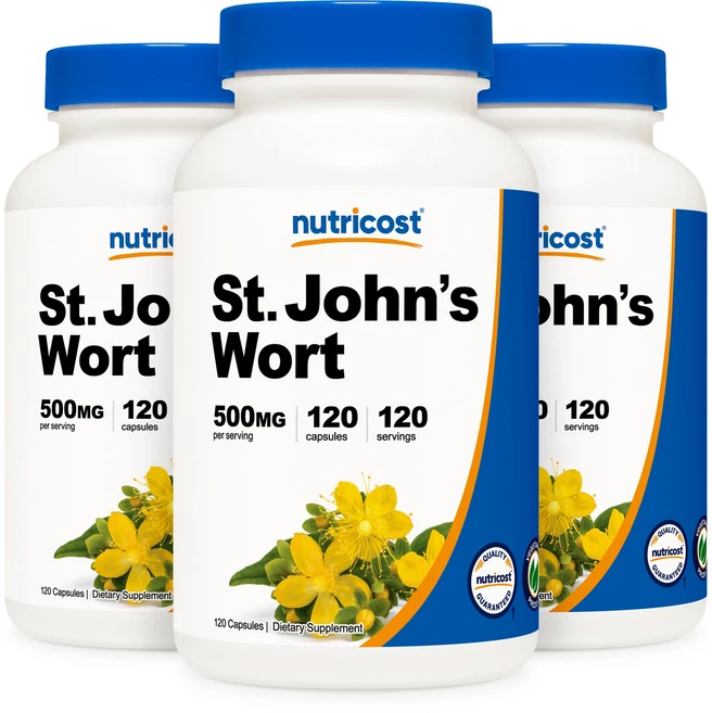 뉴트리코스트 세인트 존스 와트 500mg 120캡슐 3병, 3개, 120정 - 쿠팡