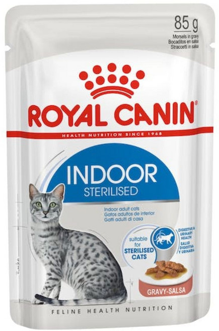 皇家 ROYAL CANIN 室內絕育貓濕糧餐包 85g 肉塊醬汁 幫助消化維持理想體態, 1包