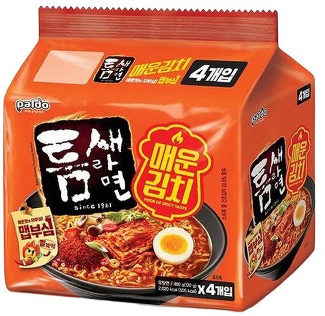 봉지라면 팔도 틈새라면 매운김치 120g 16개