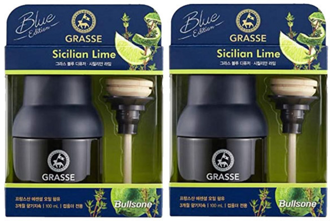 불스원 그라스 디퓨저 블루 시칠리안라임 100ml /차량용 방향제, 블루시칠리안라임, 2개