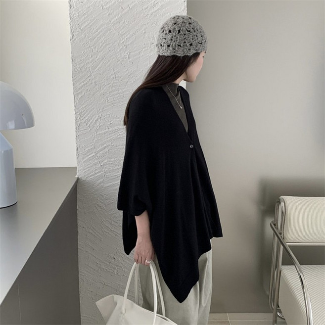 Zoovit 얇은 케이프 패션 여행용 망토 니트 카디건