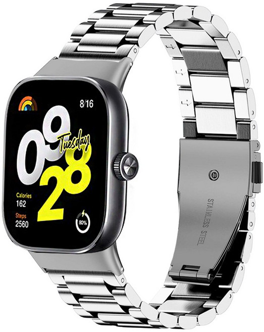 더조은셀러 샤오미 레드미 호환 메탈체인 시계줄 스트랩, 실버, 1개