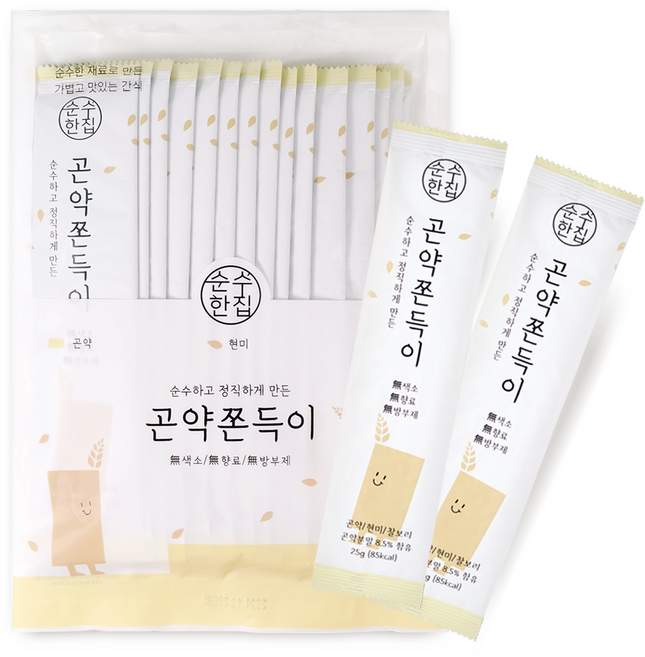 순수한집 곤약쫀드기 현미맛, 375g, 4개