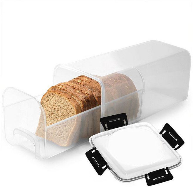 4리터 보관 용기 밀봉 뚜껑이 있는 플라스틱 상자 샌드위치 디스펜서, Bla