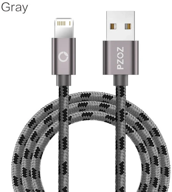 PZOZ Usb 케이블 iphone 용 14 pro max Xs SE 8 7 6 plus ipad air mini 충전기 고속 cable, 05 Gray, 01 2m