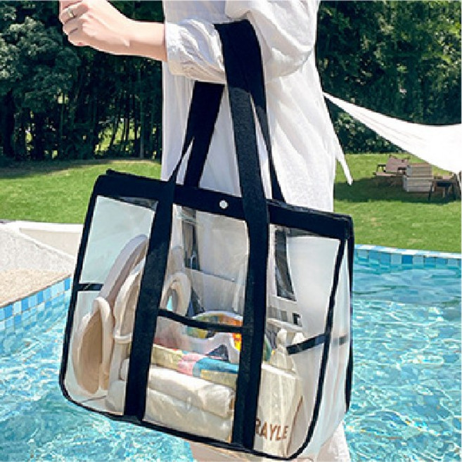 [이거찜] 여름엔 역시 투명한 가방 PVC 투명 숄더백 목욕가방