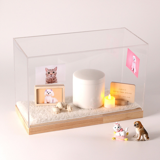 강아지 고양이 추모함 반려견 유골함 아크릴케이스 메모리얼스톤 보관함, 1개