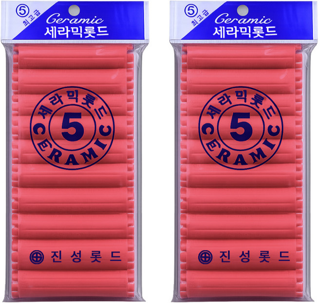 오라이브 진성 셀프파마 세라믹 헤어 롯드 5호, 2개, 빨강