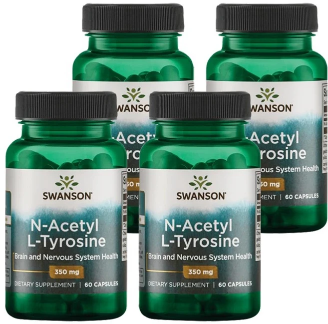 스완슨 N-에이스틸 L-타이로신 350mg 캡슐, 60정, 4개, 60정 - 쿠팡