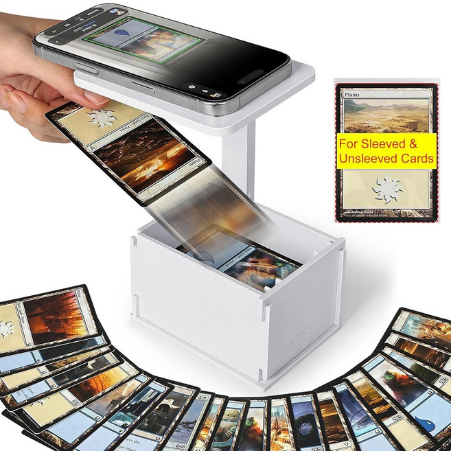 표준 사이즈 슬리브 및 언슬리브 MTG 카드 고속 스캔을 위한 TCG 스캐너 스탠드 휴대폰 홀더 ManaBox 앱에서만 작동하며 빠른 스캔 가격 확인에 이상적입니다, 1개