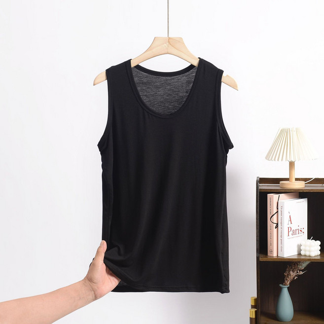 여성 빅사이즈 통기성 비스코스모달 기본핏 민소매 나시 티셔츠 QM-2515