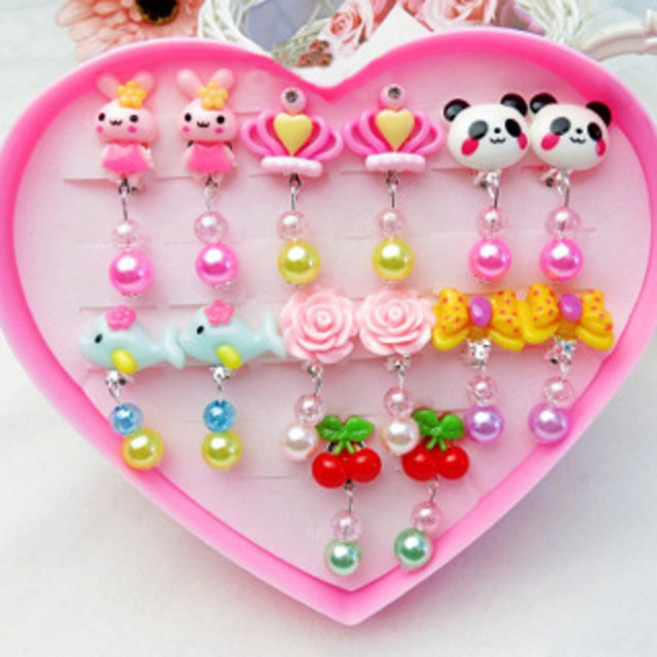 루나버블 어린이 반지 귀걸이 아동 여아 유아 키즈 보석 다이아 동물 공주 귀찌 크리스마스 선물