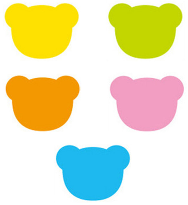 시트지 이름표(곰돌이/1봉 6매)/185371/어린이집 유치원 학교, 노랑