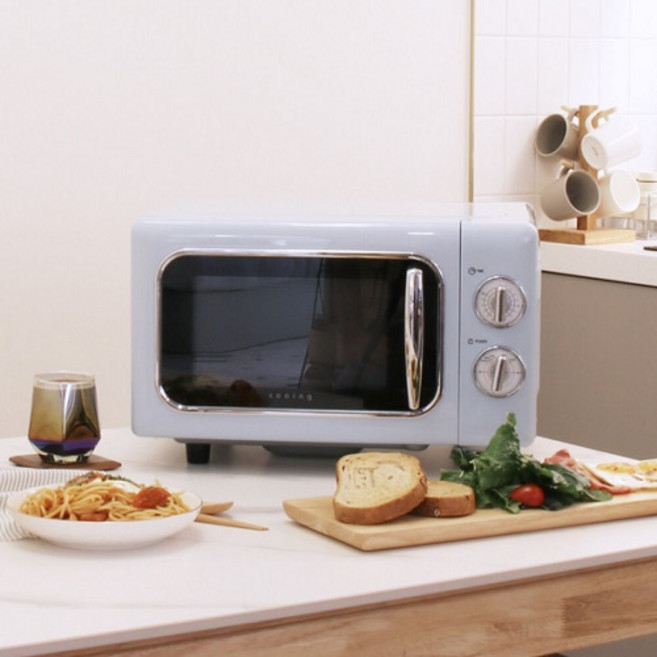 쿠잉 전자레인지 MC-RSB20A 700w 레트로디자인 블루색, 단품