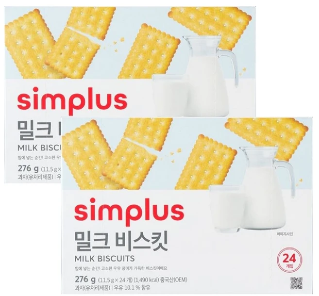 simplus 밀크비스킷, 2개, 276g - 쿠팡