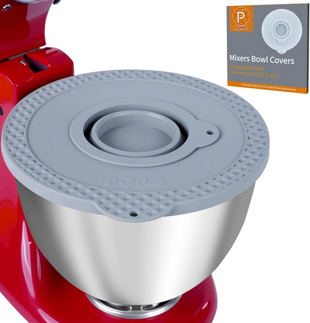 KitchenAid 4.5-5 쿼트 틸트 헤드 스탠드 믹서 볼그레이과 호환되는 실리콘 볼 커버
