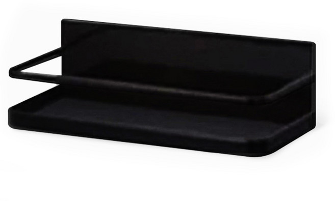 생활살림 마그네틱 냉장고 사이드 자석 조미료 선반 렉, 북유럽 자석선반 블랙, 1개