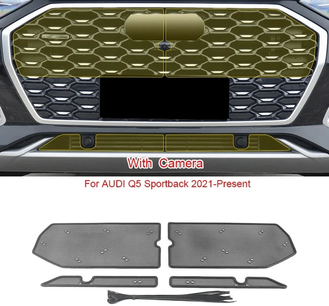 스테인레스 스틸 자동차 곤충 스크리닝 메쉬 프론트 그릴 인서트 네트 스타일링 아우디 Q5 FY 스포츠백 2018-2025 액세서리, For Q5Sportback21-25