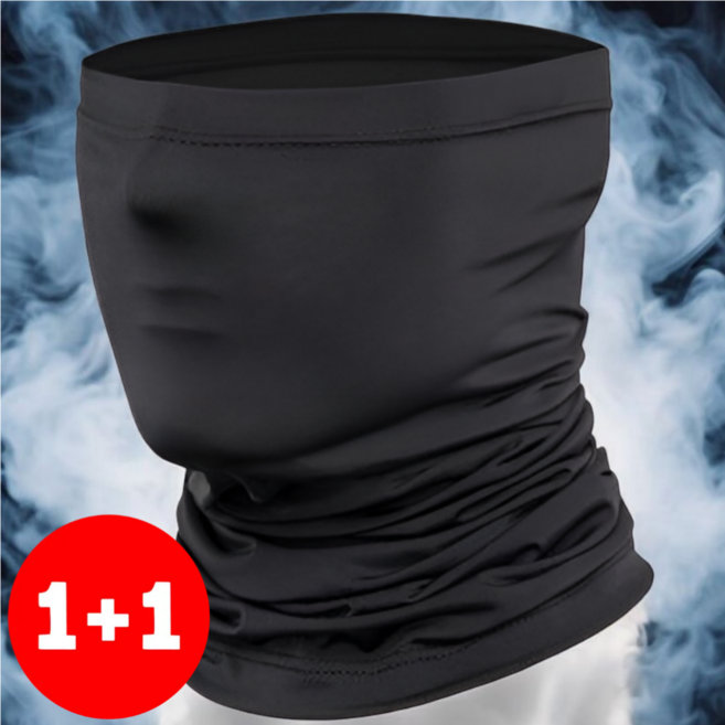 빅스테퍼 쿨 목토시 자외선 차단 마스크 여름 골프 스포츠 남여공용 1+1, 블랙