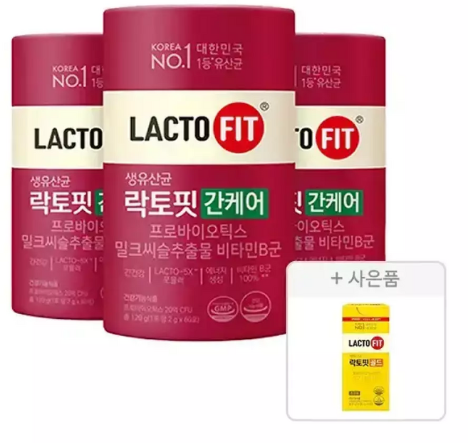 락토핏 간케어(2 000mg 60포 1통) 3개 + 증정 ( 골드 30포 1개 ), 0mg