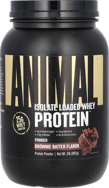 Animal 애니멀 분리 로디드 유청 단백질 브라우니 반죽 907g(2lb), 1개, 907.185g - 쿠팡