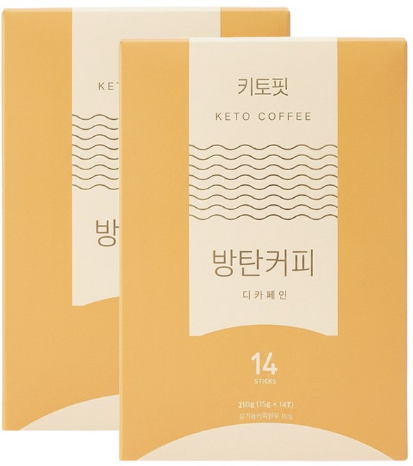 키토핏 디카페인 방탄커피 유기농 공정무역 원두, 15g, 14개입, 2박스