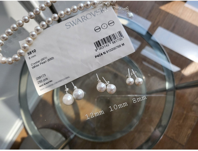 스와로브스키 진주 귀걸이 925실버 8mm 10mm 12mm