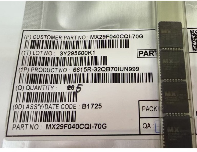 旺宏 Macronix MX29F040CQI-70G NOR 快閃記憶體 IC, 1個
