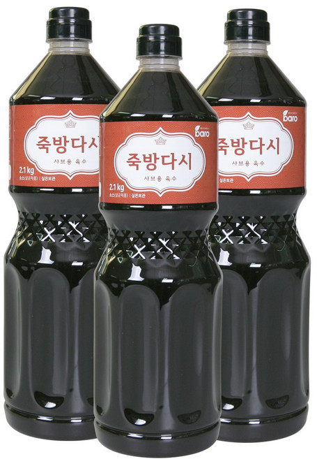 바로소스 죽방 다시 2.1kg (3병) 샤브용 육수 만능 베트남 쌀국수 국물 멸치 잔치 국수, 1개, 6.3kg