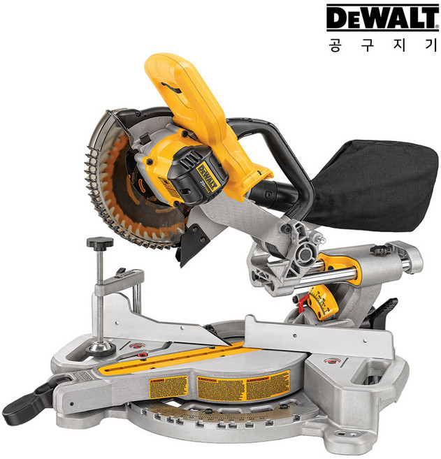 디월트 20V 7 1/4인치 슬라이딩 각도절단기 60T 톱날 포함 DCS361N(베어툴), 1개
