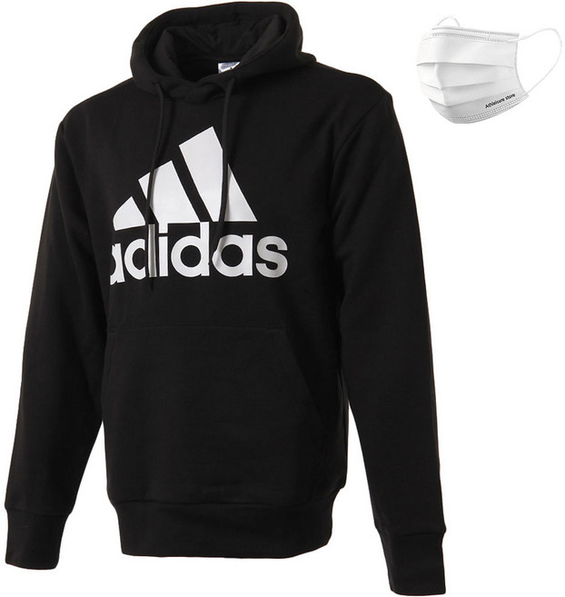 아디다스 후드티 후드 맨투맨 티셔츠 BL 블랙 남여공용 운동복 긴팔티 + ALS 마스크