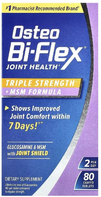 Osteo Bi-Flex 오스테오 바이플렉스 글루코사민 MSM 포뮬라 80정, OSTEO BI-FLEX 오스테오 바이플렉스 조인트 헬, 1개 - 쿠팡