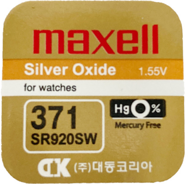 맥셀 371 시계배터리 1알 SR920SW 개별카드포장 JAPAN정품 LR69 AG6 370 LR920 V371 D371 S921S L921 SG6 AG6 9929 605 280-, 1개, 1개입