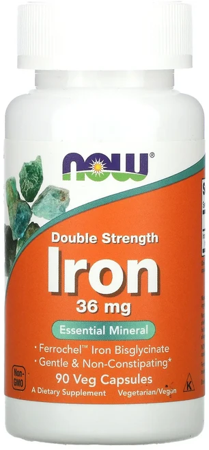 나우푸드 철분 더블스트렝스 36mg 베지캡슐 90정 3개월분, 1개 - 쿠팡