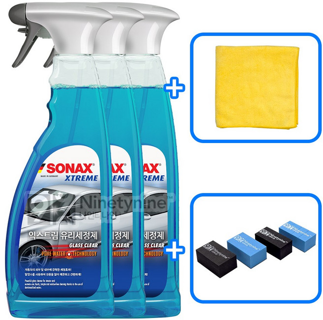 소낙스 익스트림 유리세정제-500ml 3개+타월&도어가드, 1개, 500ml