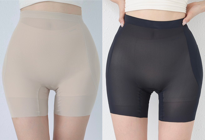 [카인다미] 심리스 이너프리 슬림메쉬 골반뽕 4부 속바지_2type(기본/더블볼륨)