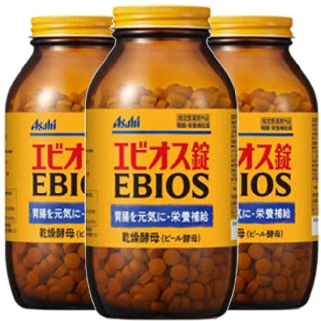 Asahi 아사히 에비오스 Ebios 맥주효모 1200정 3개 - 쿠팡