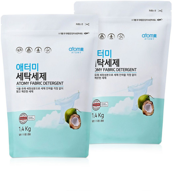 애터미 세탁세제 (분말), 4개, 1.4kg