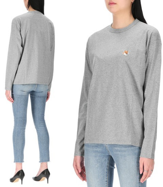 [메종키츠네] 폭스헤드 FU00163KJ0010 H150 남녀공용 긴팔티셔츠