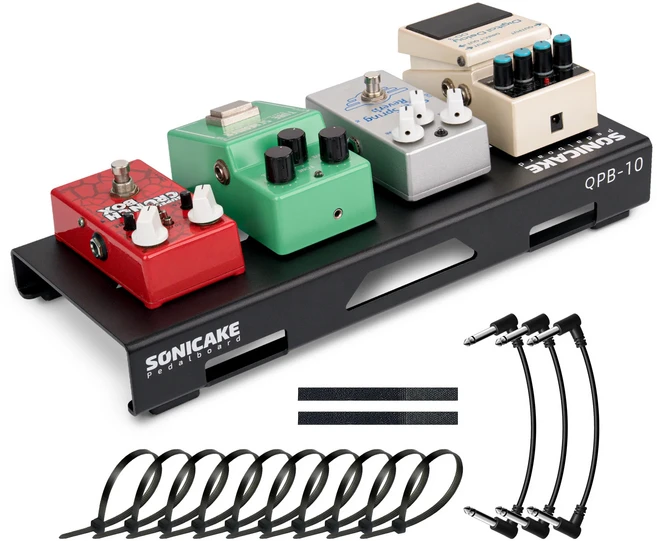 SONICAKE 미니 기타 페달 보드 이펙트 컴팩트 소형 페달보드 포함 마운틴 테이프 케이블 타이 및 패치, 01 Board