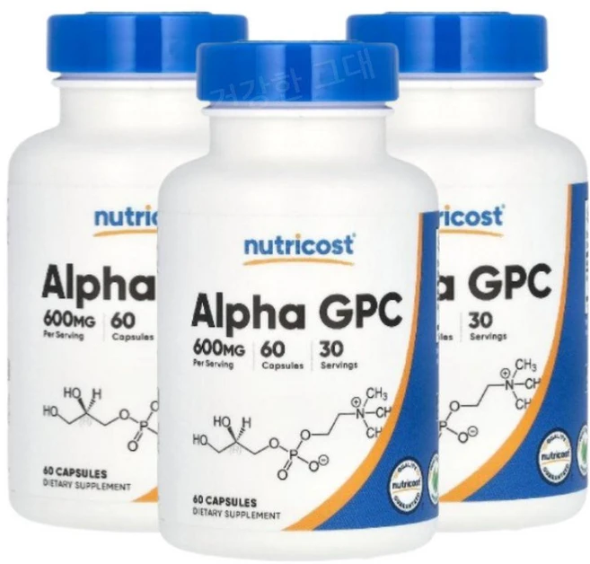 뉴트리코스트 콜린 알포세레이트 콜린알포세레이트 알파 GPC 600mg 60캡슐 3개, 단품, 60정 - 쿠팡
