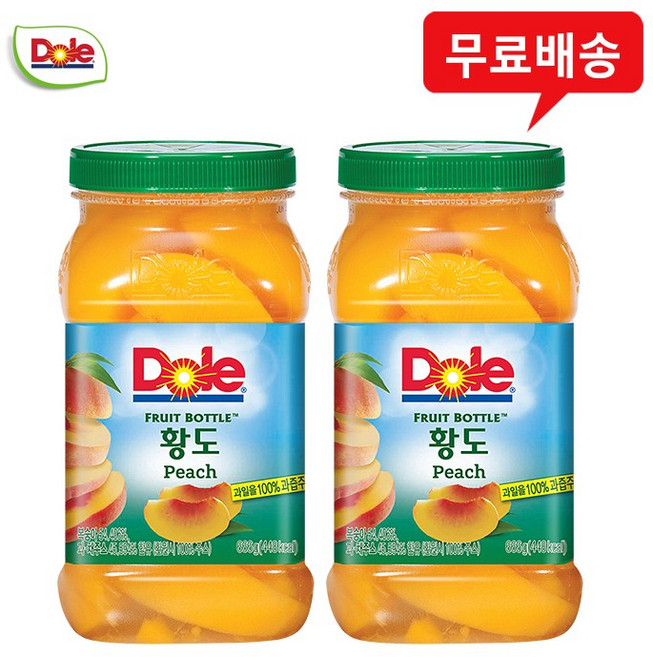 Dole 돌 후룻바틀 황도 666g 과일통조림, 2개, Dole 돌 후룻바틀 황도 666gx2개