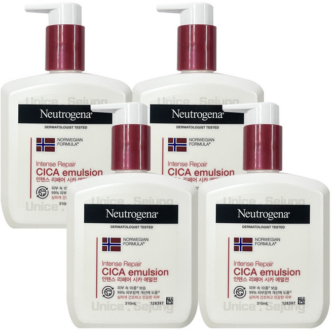 뉴트로지나 레드라벨 노르웨이젼 포뮬러 바디 에멀젼, 310ml, 4개입