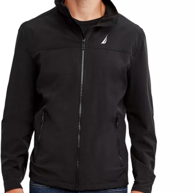 Nautica 남성용 경량 스트레치 골프 재킷 블랙.