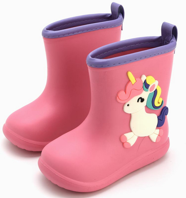 아동 유아 키즈 여아 남아 유니콘 공룡 EVA 가벼운 장화 장마철 장마 레인부츠