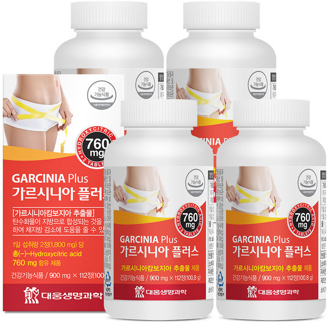 [박스당 8주분] 대웅생명과학 가르시니아 플러스, 112정, 4박스